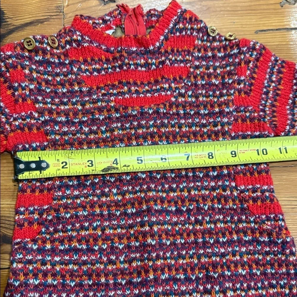 Vintage Girltown Knit Kids Sweater with Button Accents Dress Size 4T